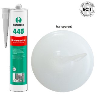 Ramsauer 445 Stein und Sanitär transparent 1K Silicon Dichtstoff 310ml Kartusche